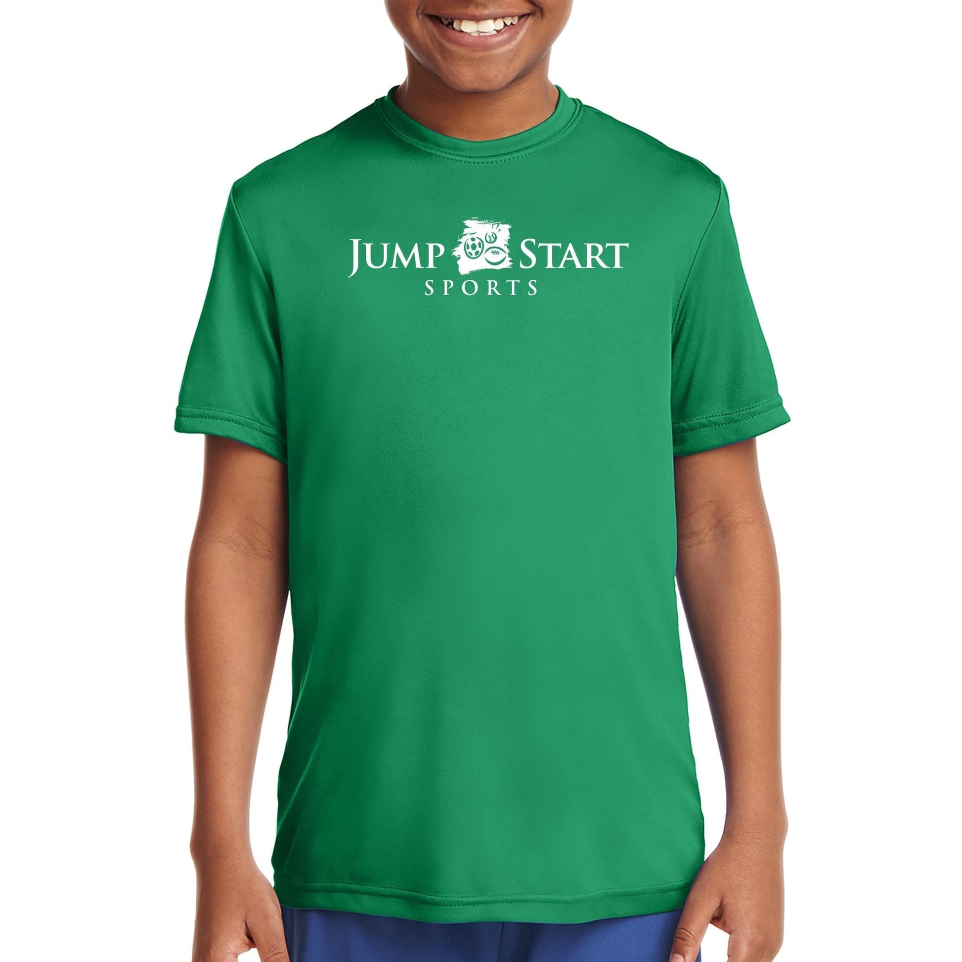 Youth Jump Start Performance Tee - Kelly Green Signature Lacrosse