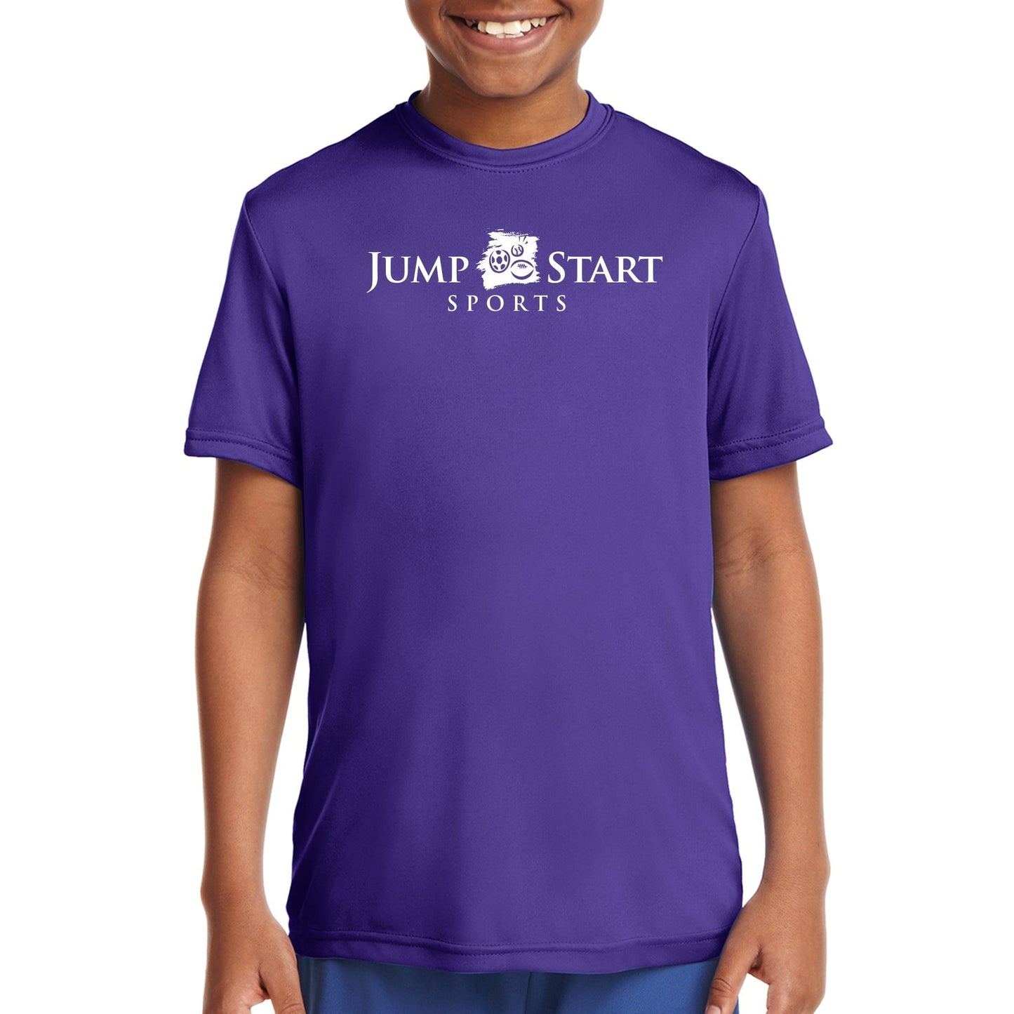 Youth Jump Start Performance Tee - Purple Signature Lacrosse