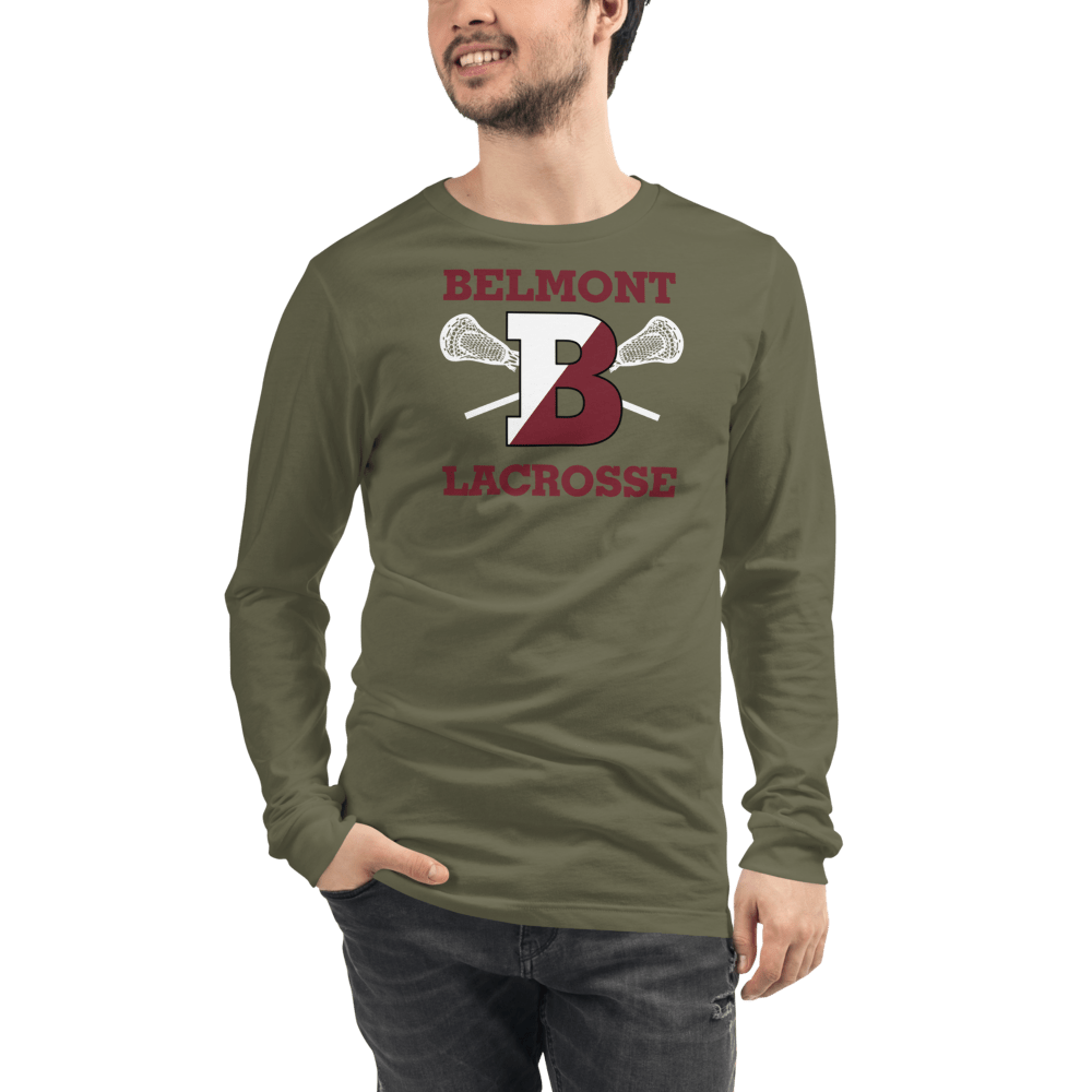 Belmont Lacrosse Adult Premium Long Sleeve T -Shirt Signature Lacrosse