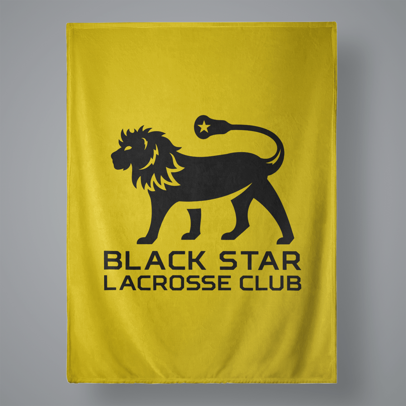 Black Star Lacrosse Large Plush Throw Blanket Signature Lacrosse