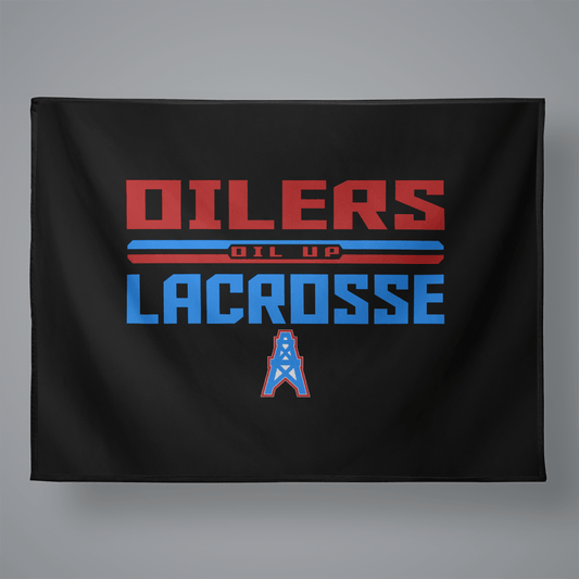 CT Oilers Lacrosse Large Plush Throw Blanket Signature Lacrosse