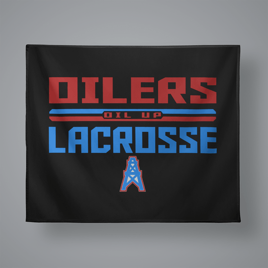 CT Oilers Lacrosse Small Plush Throw Blanket Signature Lacrosse