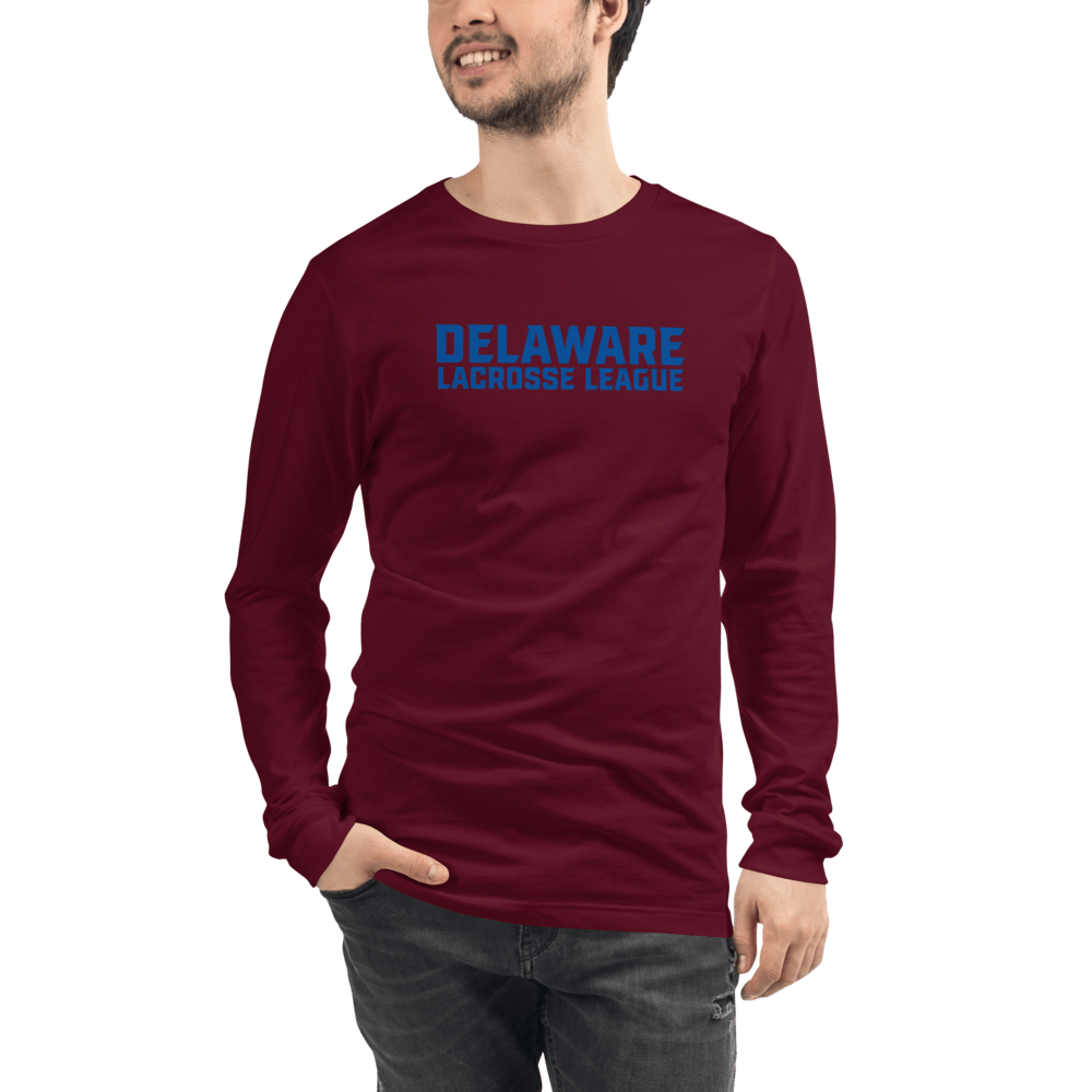 Delaware Lacrosse League  Adult Premium Long Sleeve T -Shirt Signature Lacrosse