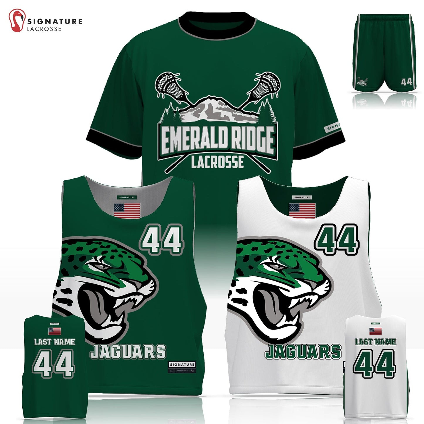 Emerald Ridge Lacrosse Men’s 3 Piece Game Package: Grade 5-6 Signature Lacrosse
