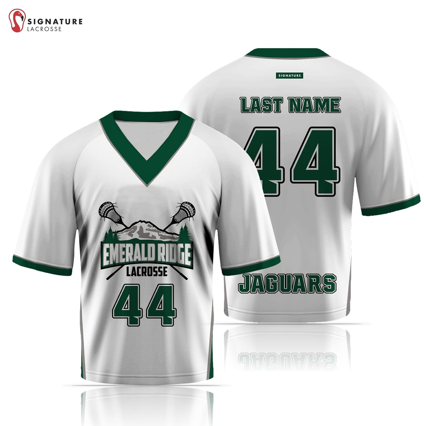 Emerald Ridge Lacrosse Men’s White College Jersey: HS Boys Signature Lacrosse