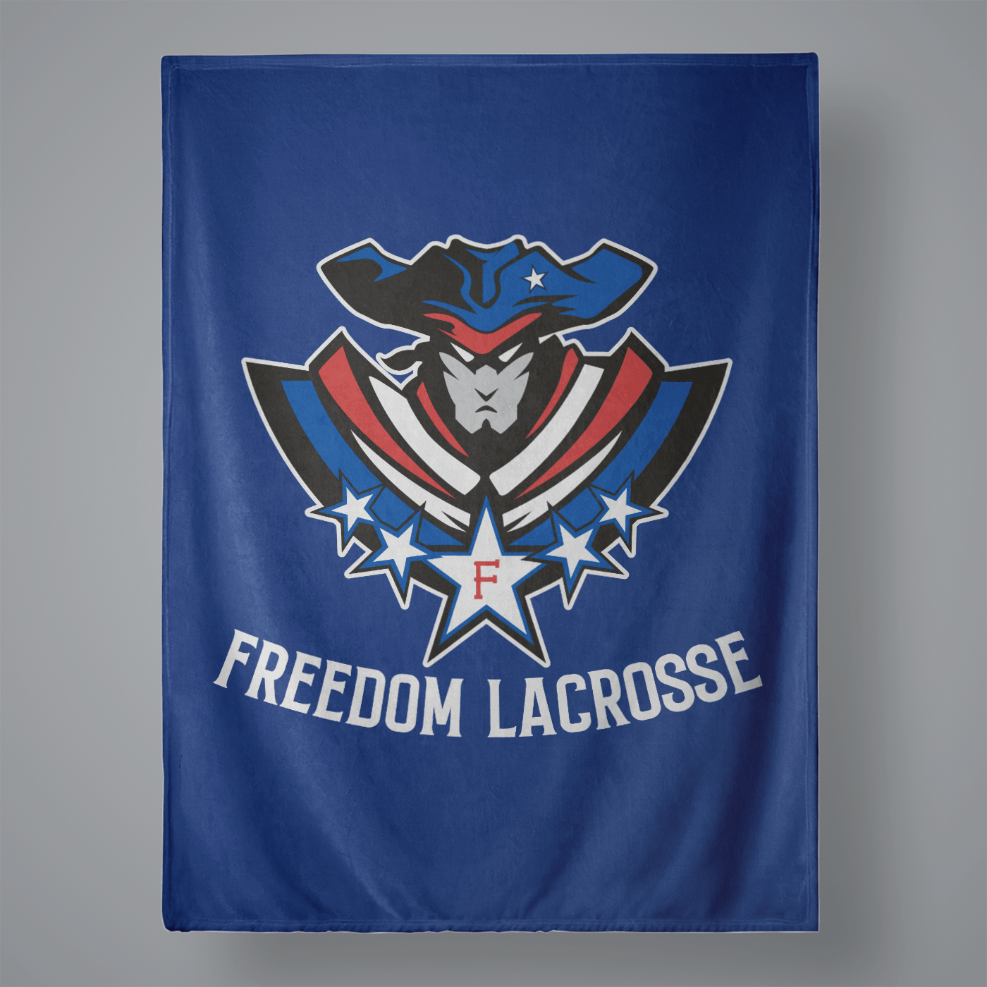 Freedom Lacrosse Large Plush Throw Blanket Signature Lacrosse
