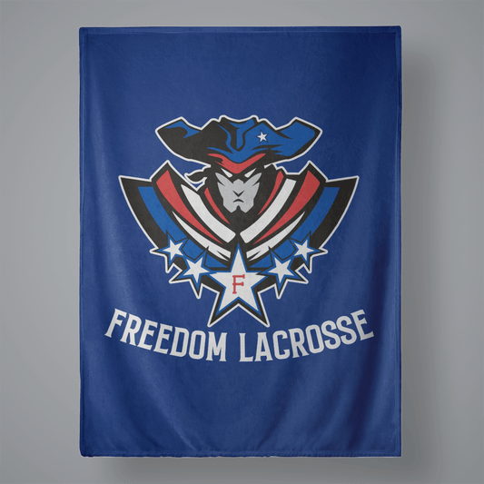 Freedom Lacrosse Large Plush Throw Blanket Signature Lacrosse