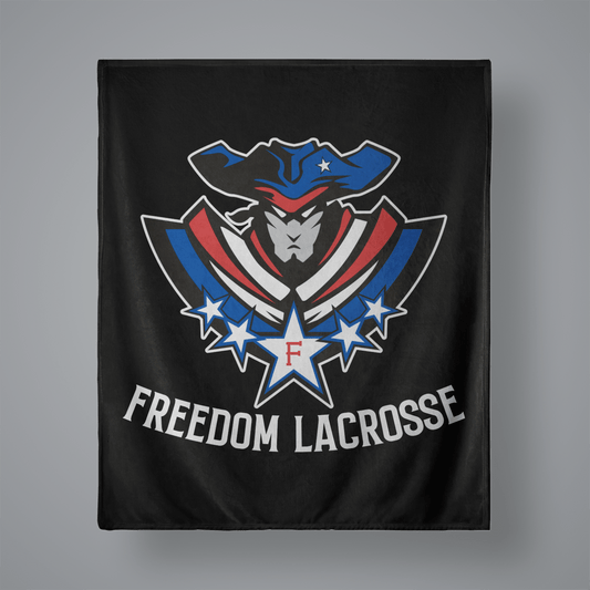 Freedom Lacrosse Small Plush Throw Blanket Signature Lacrosse