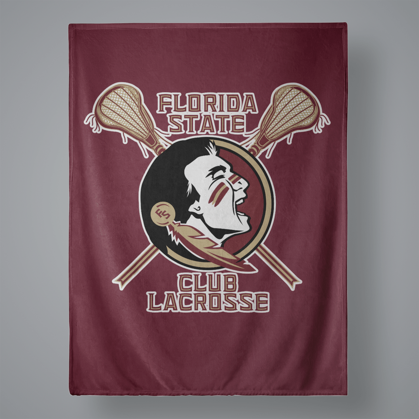 FSU Club Lacrosse Large Plush Throw Blanket Signature Lacrosse