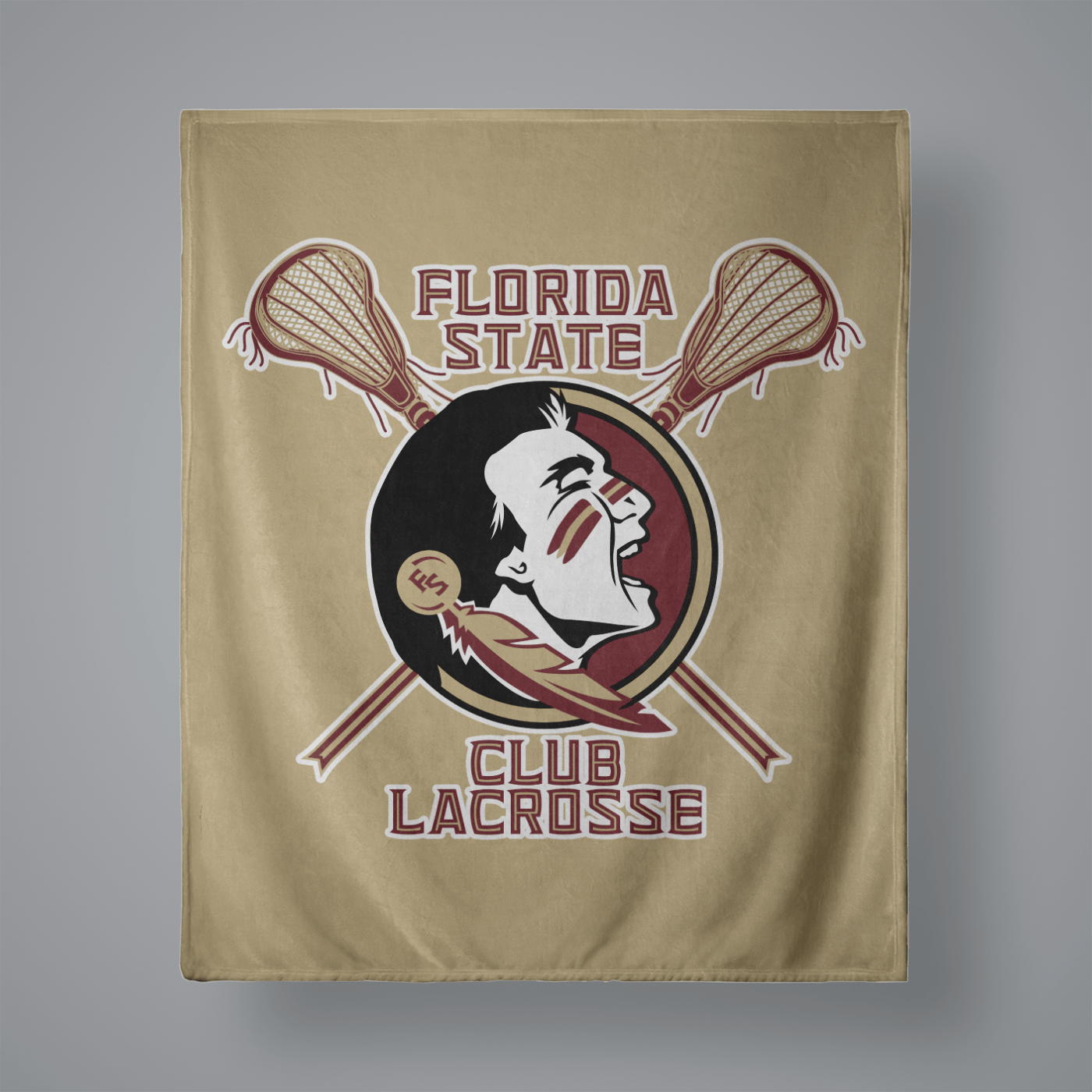 FSU Club Lacrosse Small Plush Throw Blanket Signature Lacrosse