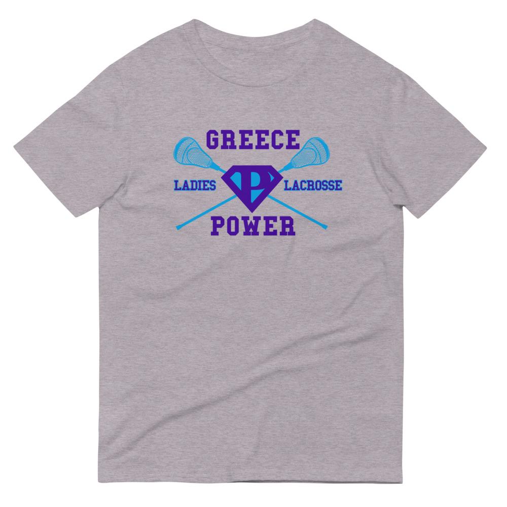 Greece Power Ladies Lacrosse Adult Premium Short Sleeve T -Shirt Signature Lacrosse