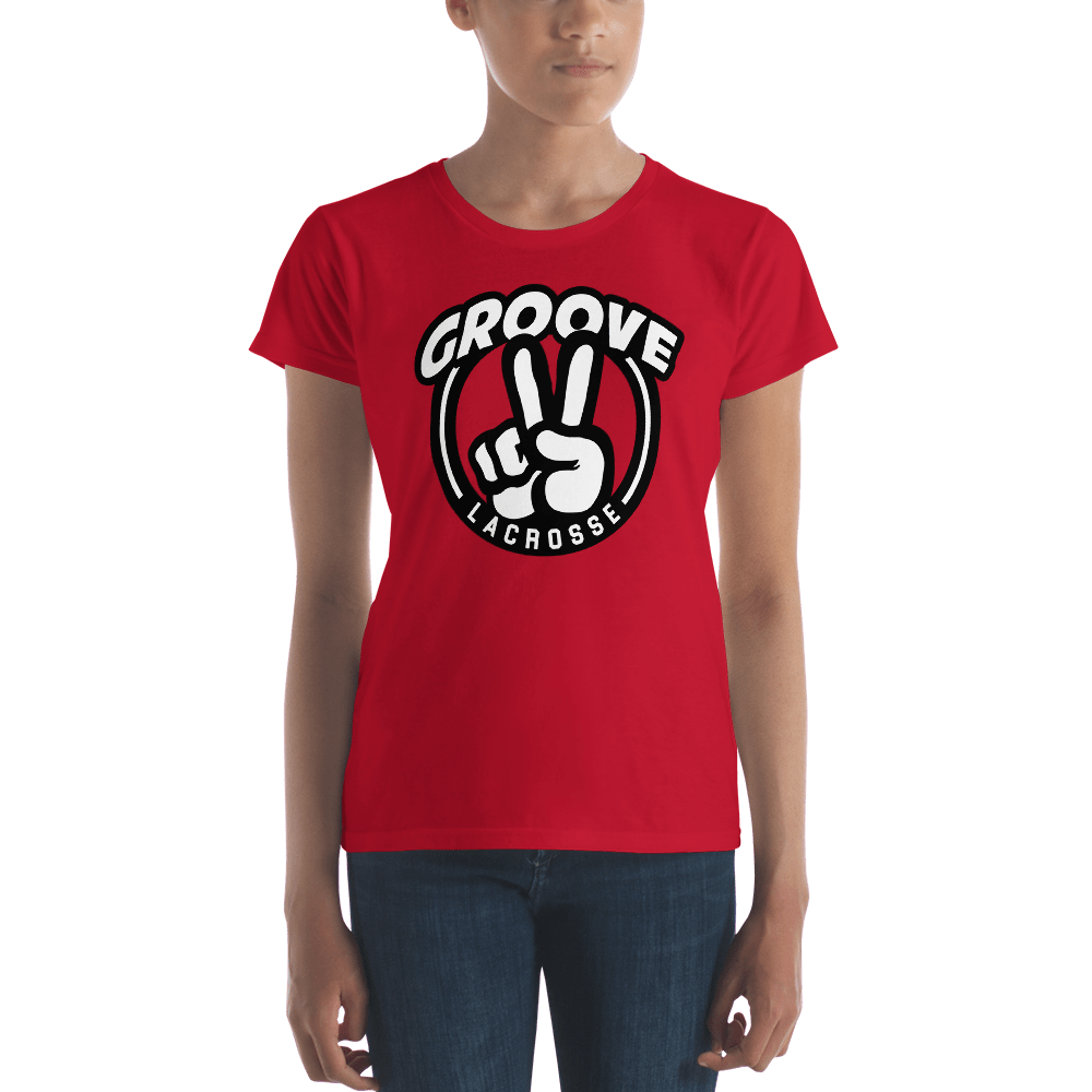 Groove Lacrosse Ladies Fitted Cotton Tee Signature Lacrosse