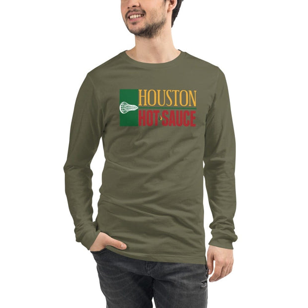 Houston Hot Sauce Lacrosse Adult Premium Long Sleeve T -Shirt Signature Lacrosse