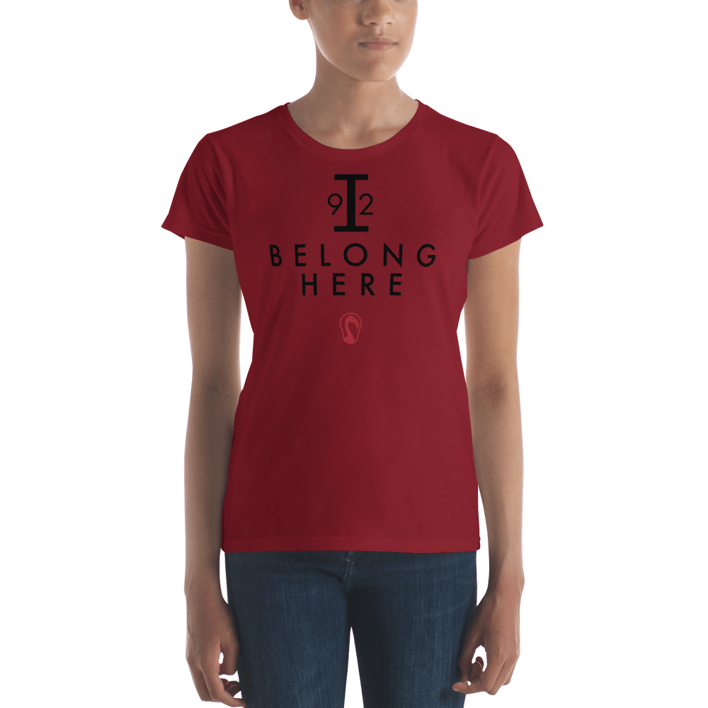 I Belong Here Ladies Fitted Cotton Tee Signature Lacrosse