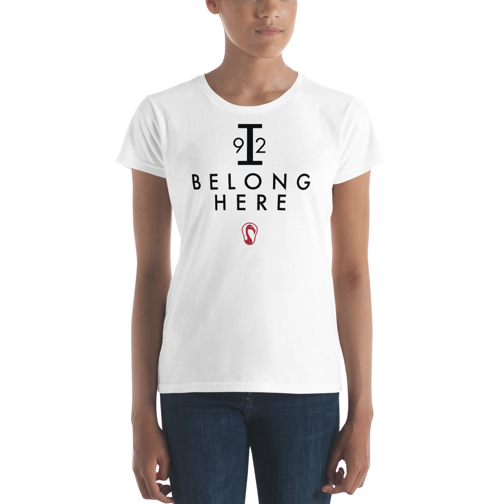 I Belong Here Ladies Fitted Cotton Tee Signature Lacrosse
