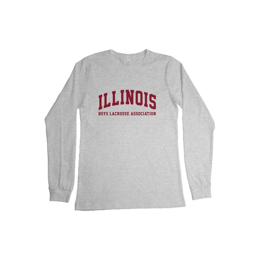 Illinois Boys Lacrosse Adult Cotton Long Sleeve T-Shirt Signature Lacrosse