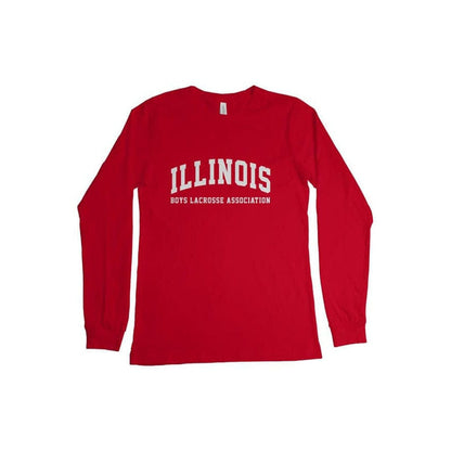 Illinois Boys Lacrosse Adult Cotton Long Sleeve T-Shirt Signature Lacrosse