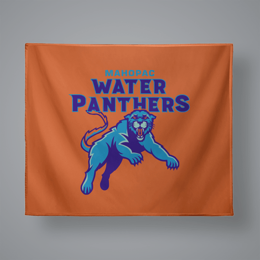 Mahopac Water Panthers Small Plush Throw Blanket Signature Lacrosse