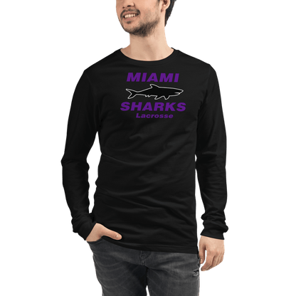 Miami Sharks Lacrosse Club Adult Premium Long Sleeve T -Shirt Signature Lacrosse