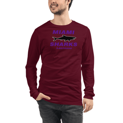 Miami Sharks Lacrosse Club Adult Premium Long Sleeve T -Shirt Signature Lacrosse