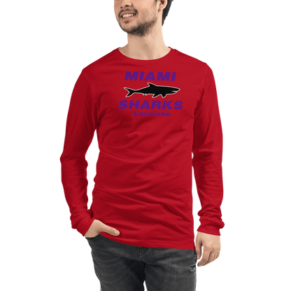 Miami Sharks Lacrosse Club Adult Premium Long Sleeve T -Shirt Signature Lacrosse