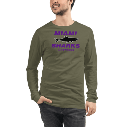 Miami Sharks Lacrosse Club Adult Premium Long Sleeve T -Shirt Signature Lacrosse