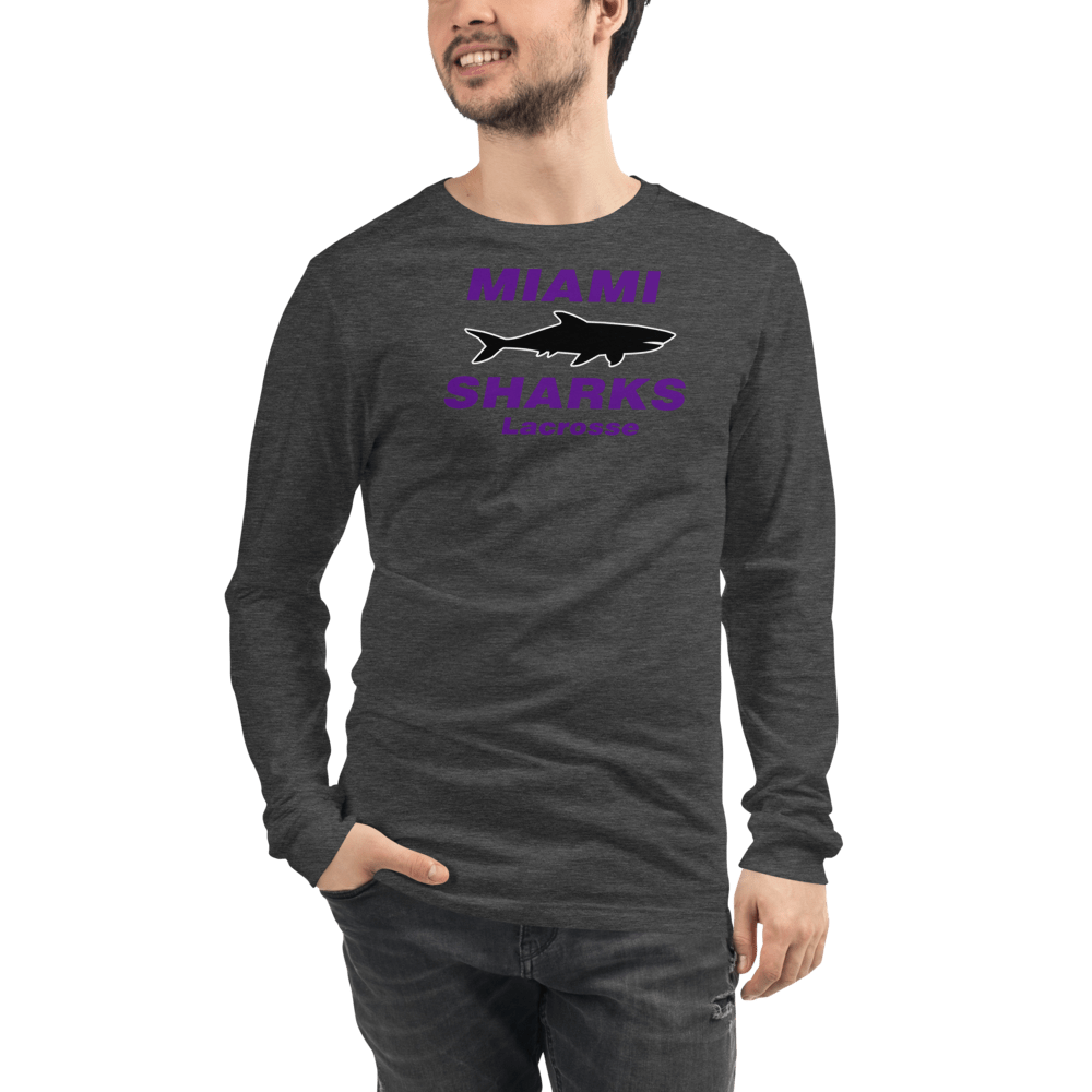 Miami Sharks Lacrosse Club Adult Premium Long Sleeve T -Shirt Signature Lacrosse