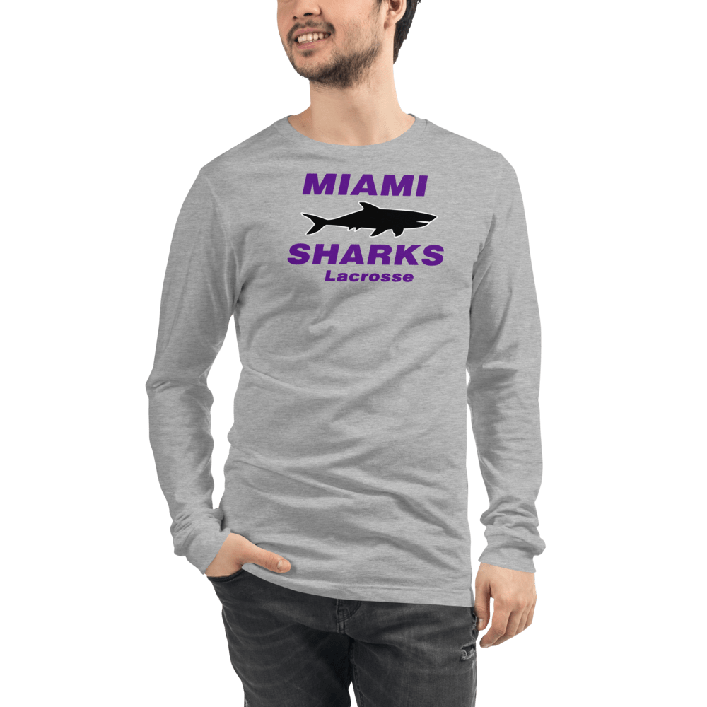 Miami Sharks Lacrosse Club Adult Premium Long Sleeve T -Shirt Signature Lacrosse