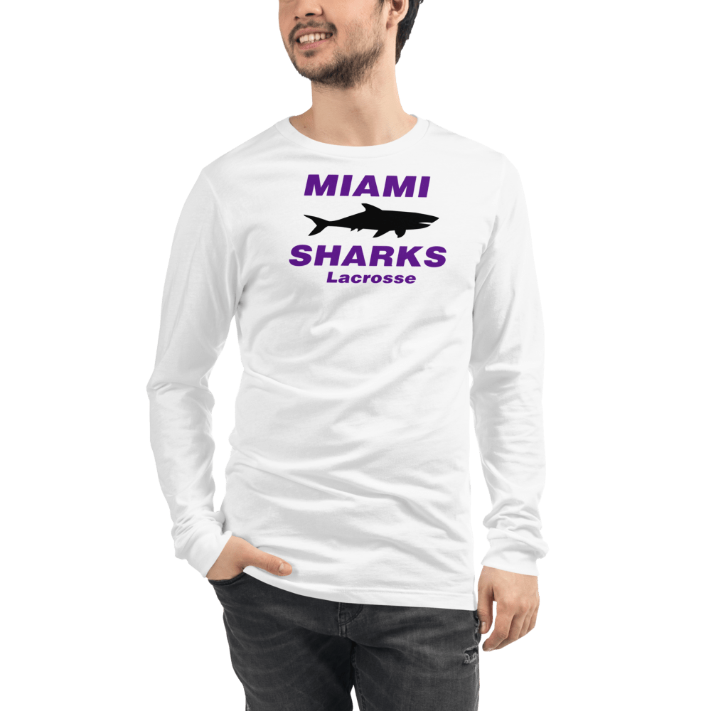 Miami Sharks Lacrosse Club Adult Premium Long Sleeve T -Shirt Signature Lacrosse