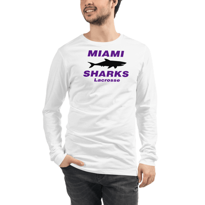 Miami Sharks Lacrosse Club Adult Premium Long Sleeve T -Shirt Signature Lacrosse