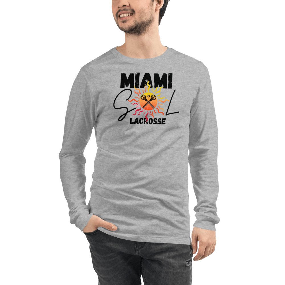 Miami Sol Adult Premium Long Sleeve T -Shirt Signature Lacrosse