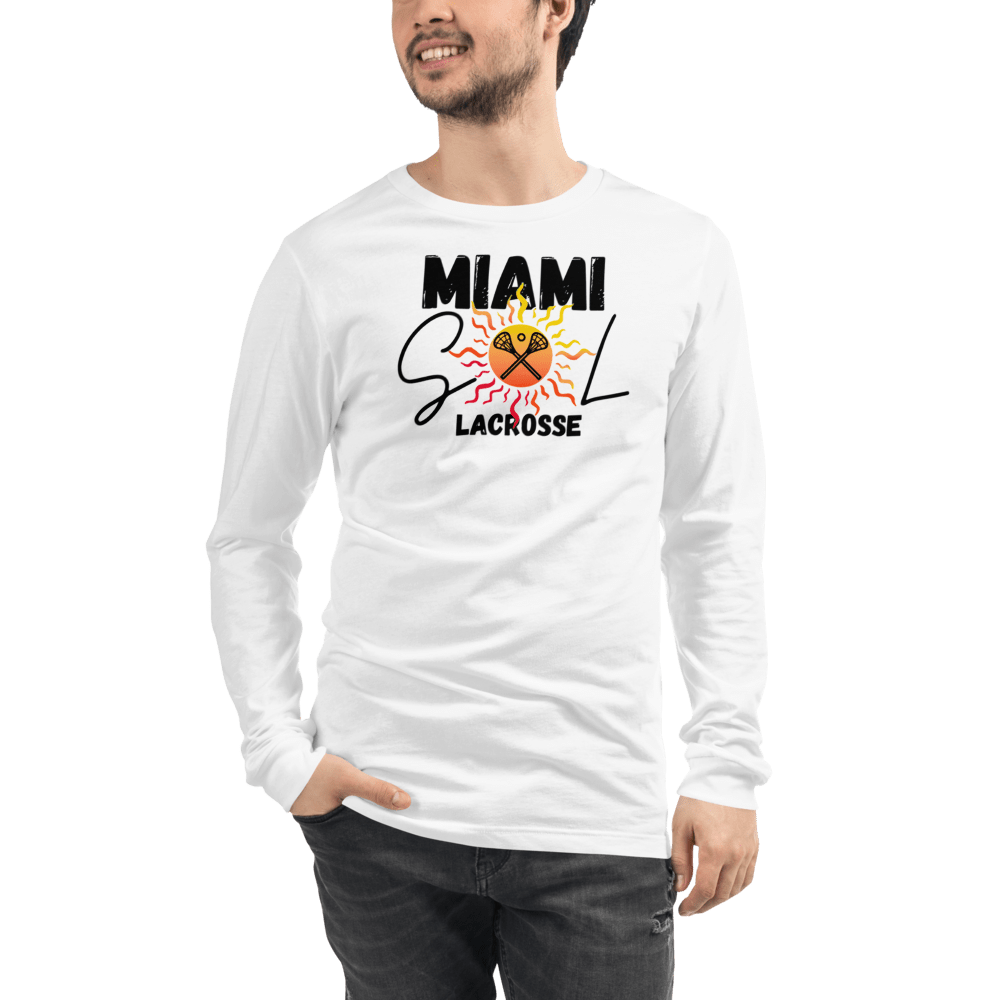 Miami Sol Adult Premium Long Sleeve T -Shirt Signature Lacrosse