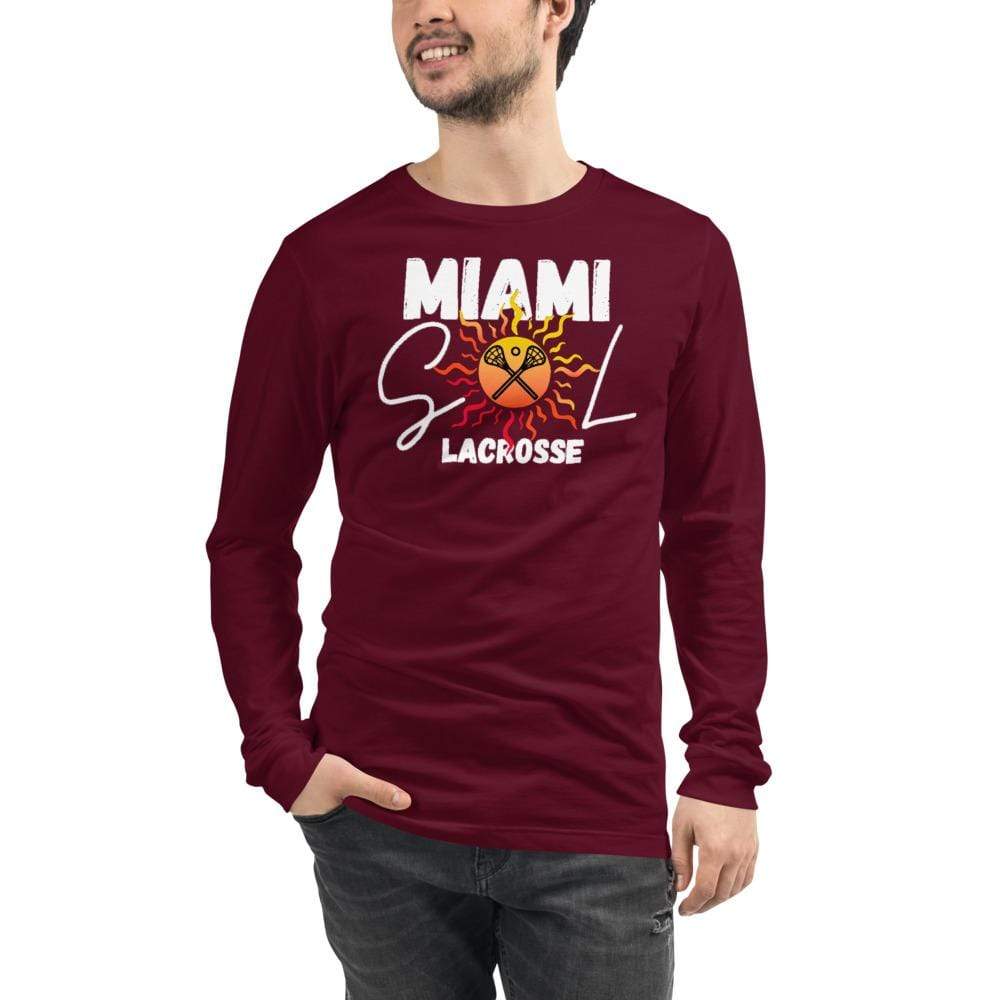 Miami Sol Adult Premium Long Sleeve T-Shirt Signature Lacrosse