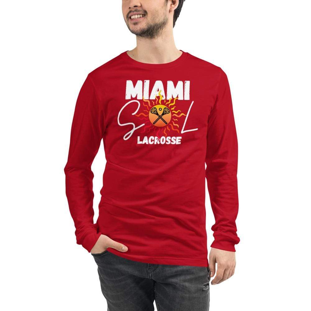 Miami Sol Adult Premium Long Sleeve T-Shirt Signature Lacrosse