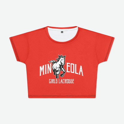 Mineola Girls Lacrosse Adult Women's Crop T-Shirt Signature Lacrosse