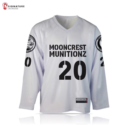 Mooncrest Munitionz Box Lacrosse Men’s 2 Piece White Pro Box Jersey Package Signature Lacrosse