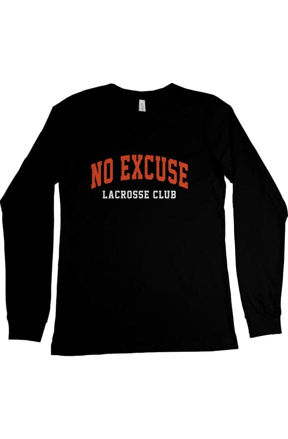 No-Excuse Lacrosse Adult Cotton Long Sleeve T-Shirt Signature Lacrosse