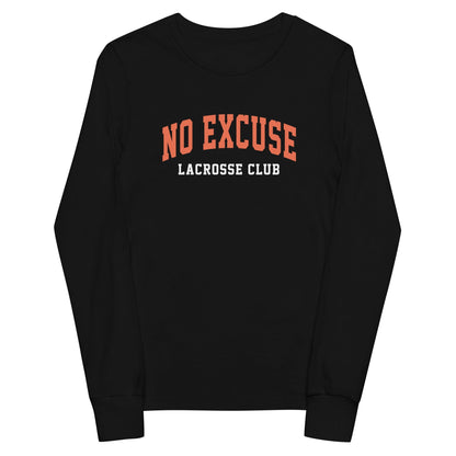 No-Excuse Lacrosse Youth Cotton Long Sleeve T-Shirt Signature Lacrosse