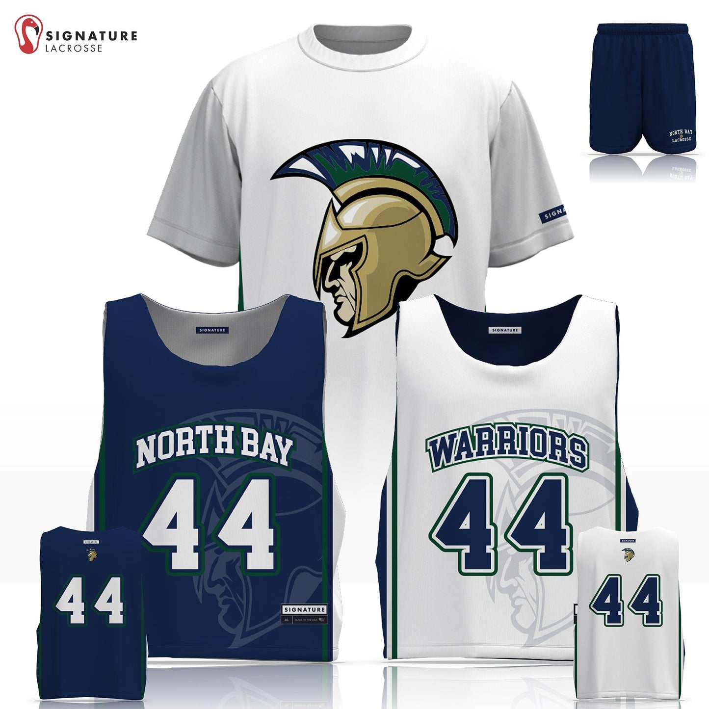 North Bay Warriors Lacrosse Men's 3 Piece Player Game Package: 14U Signature Lacrosse