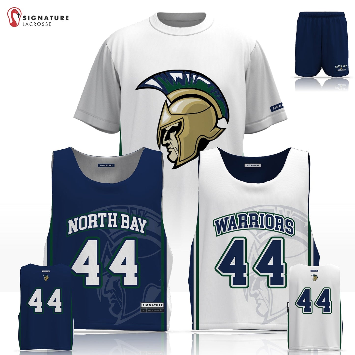 North Bay Warriors Lacrosse Men's 3 Piece Player Game Package: Highschool Signature Lacrosse