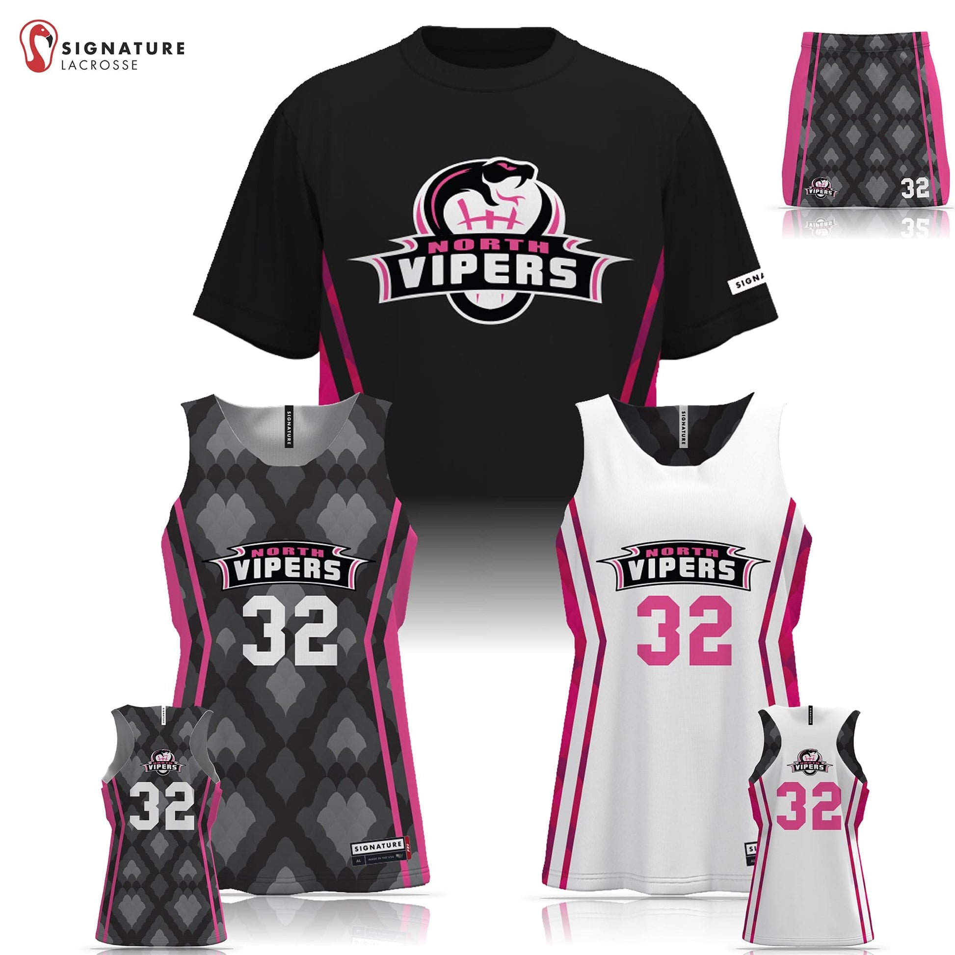 North Vipers Women's 3 Piece Pro Game Package with Skirt: North Vipers Signature Lacrosse