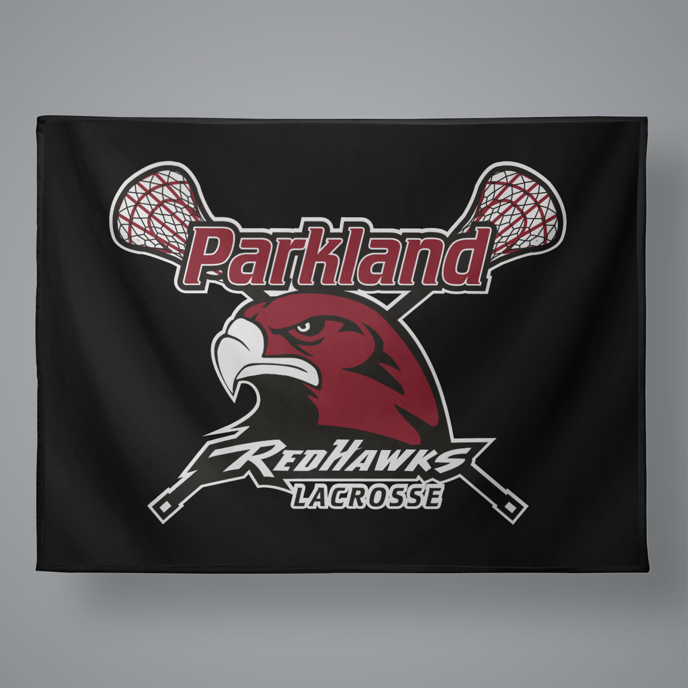 Parkland Redhawks Lacrosse Large Plush Throw Blanket Signature Lacrosse