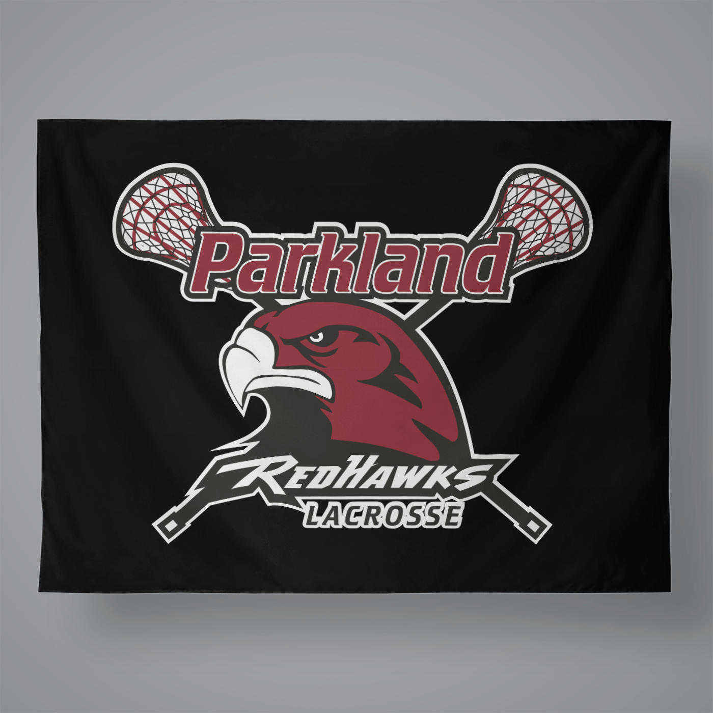 Parkland Redhawks Lacrosse Large Wall Tapestry Signature Lacrosse