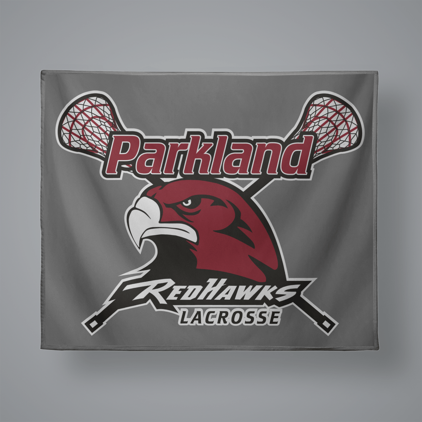 Parkland Redhawks Lacrosse Small Plush Throw Blanket Signature Lacrosse