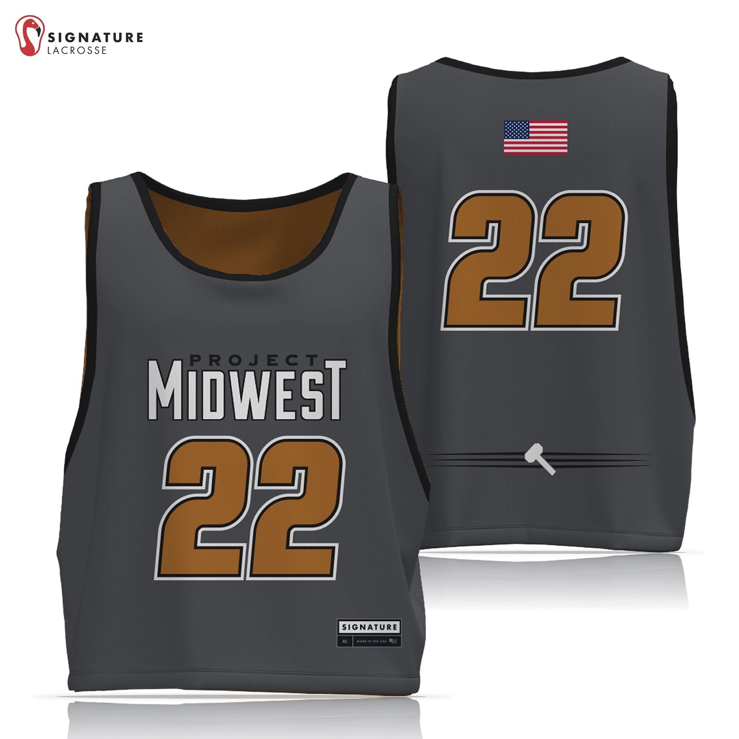 Project Midwest Lacrosse Reversible Game Pinnie Signature Lacrosse