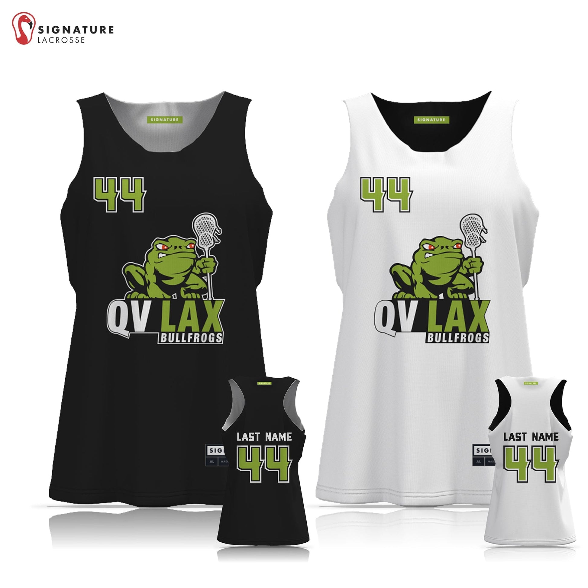 Quinebaug Valley Youth Lacrosse Women's Player Reversible Game Pinnie Signature Lacrosse