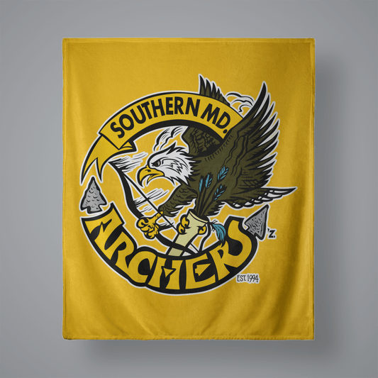 Southern Maryland Archers Club Small Plush Throw Blanket Signature Lacrosse
