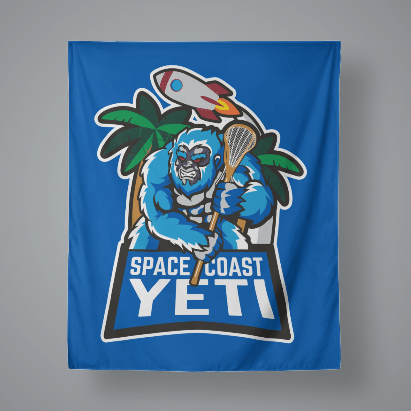 Space Coast Yeti Lacrosse Small Wall Tapestry Signature Lacrosse