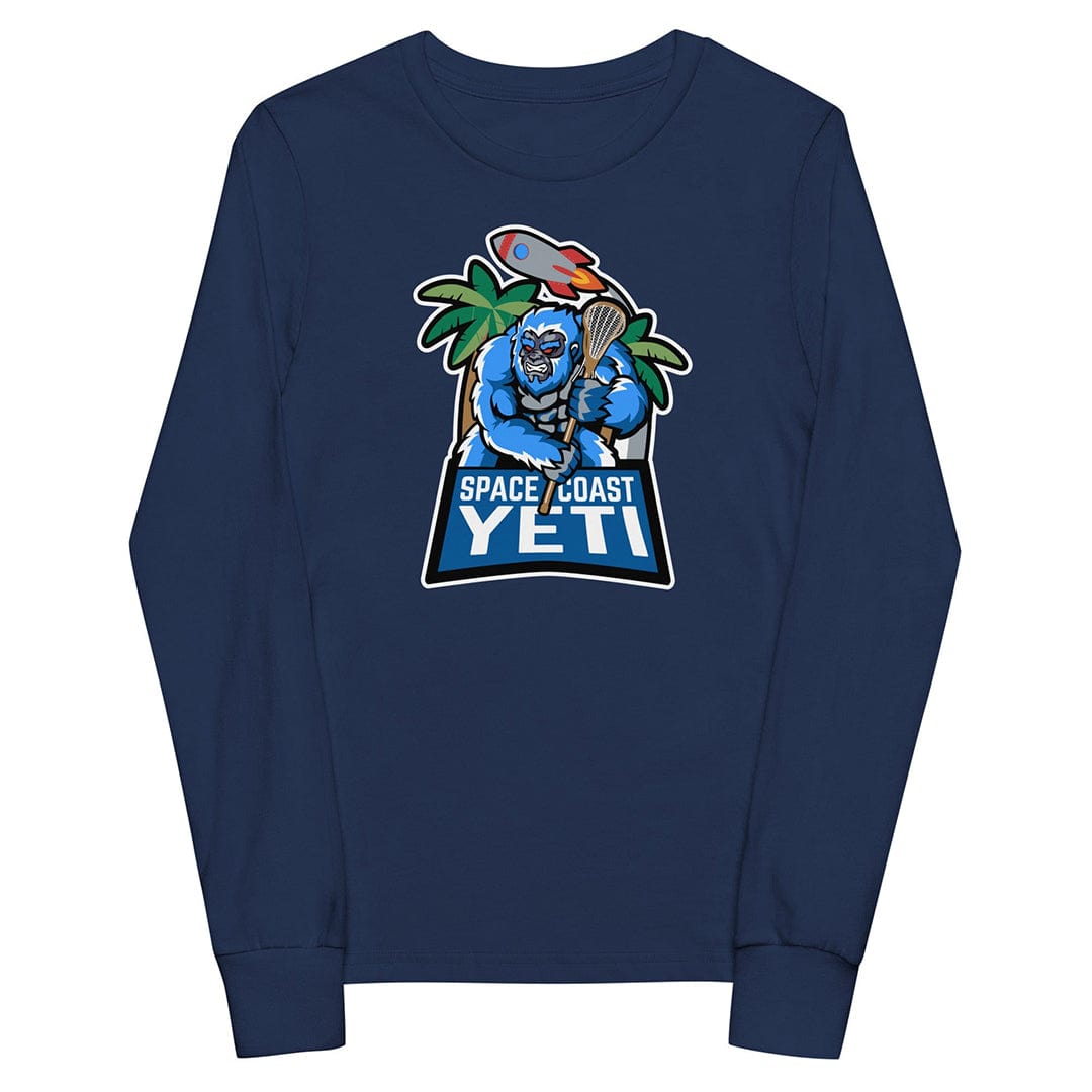 Space Coast Yeti Lacrosse Youth Cotton Long Sleeve T-Shirt Signature Lacrosse
