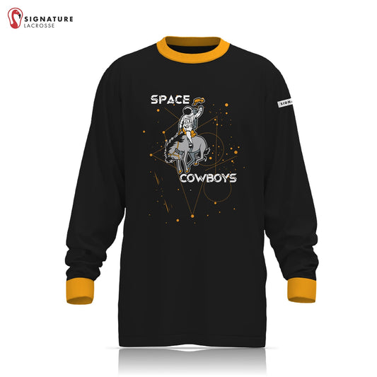 Space Cowboys Lacrosse Men's Black Pro Long Sleeve Shooting Shirt: High School Signature Lacrosse